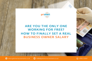 A blog headline reading "Are You the Only One Working for Free How to Finally Set a Real Business Owner Salary"